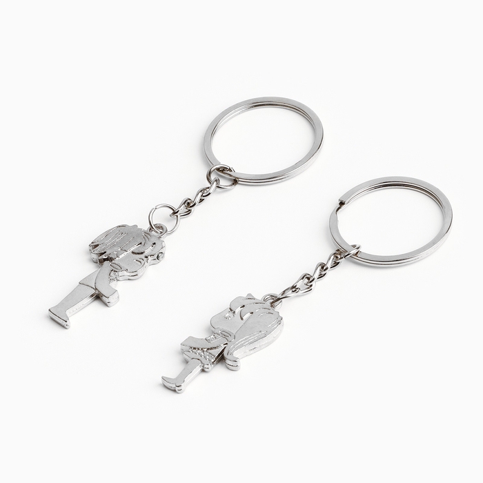 Брелок для ключей парный, &laquo;Любовь - это&raquo;, металл, 9 х 14 см