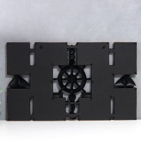 Фоторамка пластик на 10 фото 10х15 см "Якорь и штурвал" тёмное золото 41х68 см