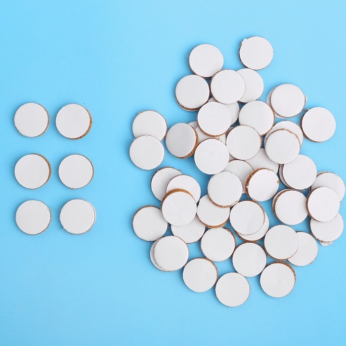 Липучка на клеевой основе &laquo;Круг&raquo;, набор 55 шт., размер 1 шт. 1.5 см, цвет коричневый