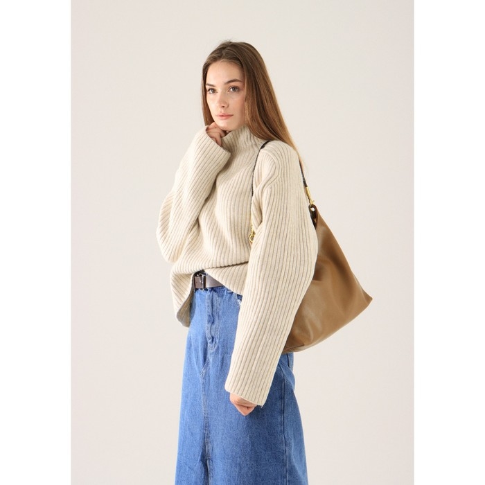 Сумка-хобо, отдел на молнии, цвет светло-коричневый Сумка-хобо, отдел на молнии, цвет светло-коричневый