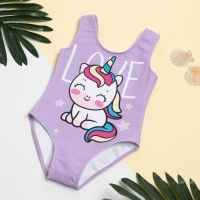 Купальник для девочки KAFTAN &laquo;Единорог&raquo;, рост 98 см, цвет лиловый