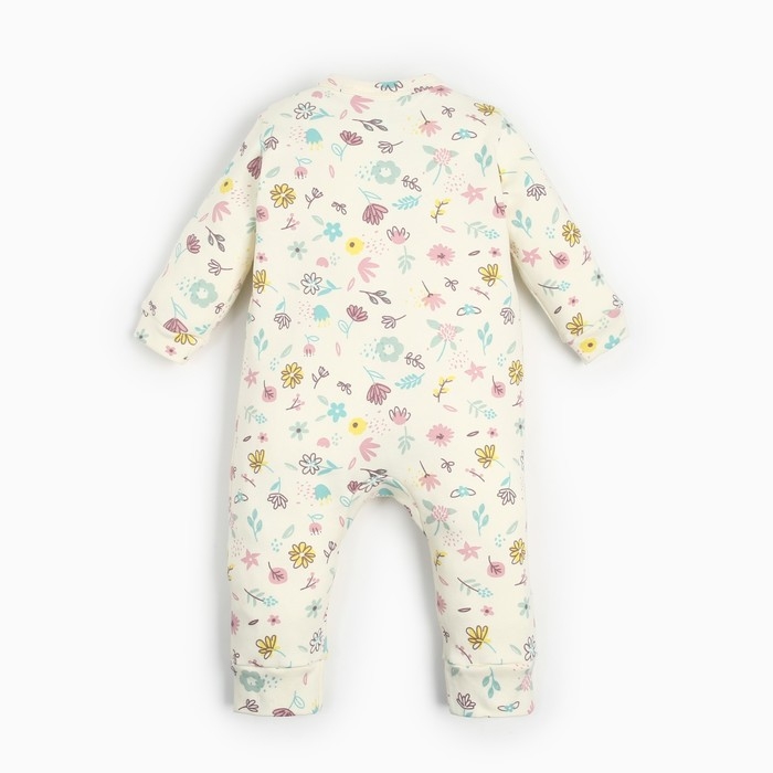 Боди с длинным рукавом Крошка Я Flower, рост 68-74 см, цвет бежевый