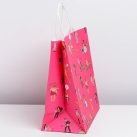 Пакет подарочный крафтовый, упаковка, &laquo;С днём рождения&raquo;, 28 х 32 х 15 см