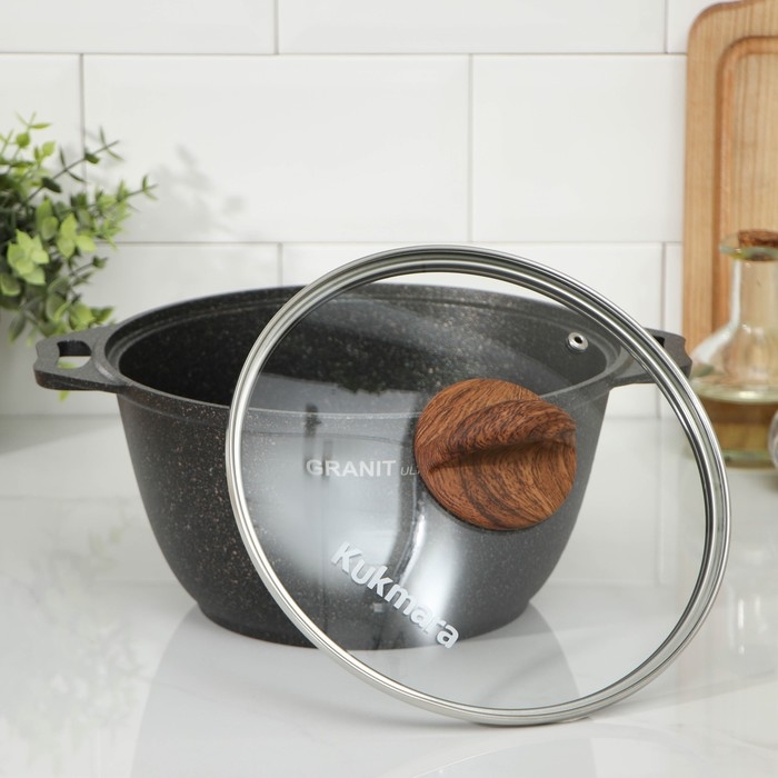Кастрюля Granit ultra, 3 л, d=22 см, h=12.5 см, стеклянная крышка, антипригарное покрытие Кастрюля Granit ultra, 3 л, d=22 см, h=12.5 см, стеклянная крышка, антипригарное покрытие