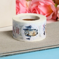 Новый год. Наклейки в рулоне "Новогоднее настроение", 500 шт, 3,8 х 3,8 см Новый год. Наклейки в рулоне "Новогоднее настроение", 500 шт, 3,8 х 3,8 см