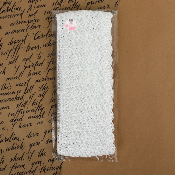 Кружево гипюровое, 30 мм &times; 9 &plusmn; 0,5 м, цвет белый