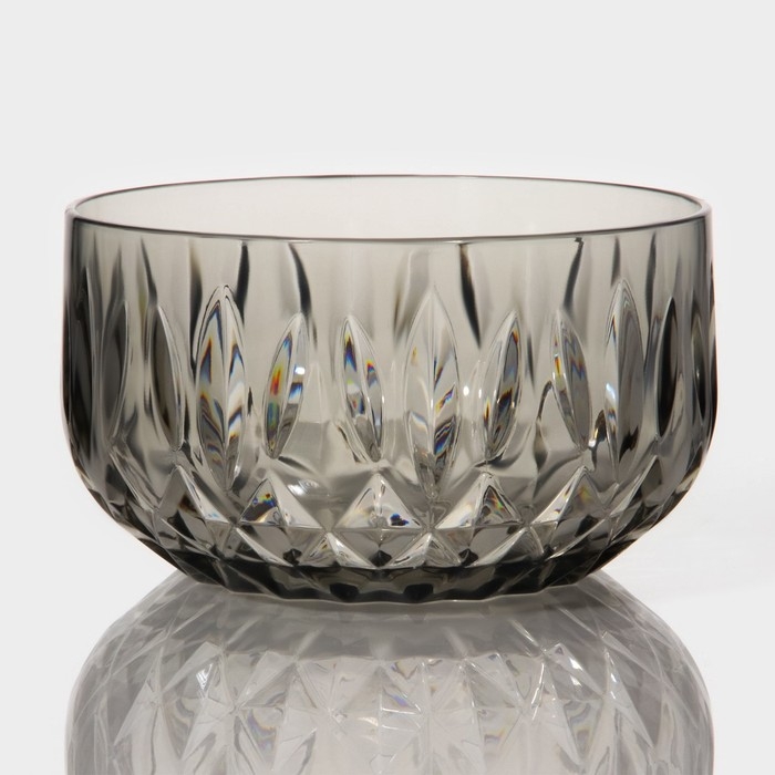 Салатник «Грани», 750 мл, 13,4×7,5 см, цвет серый Салатник «Грани», 750 мл, 13,4×7,5 см, цвет серый