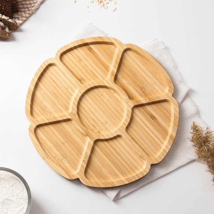 Менажница Доляна &laquo;Соты&raquo;, 30&times;30&times;1,3 см бамбук