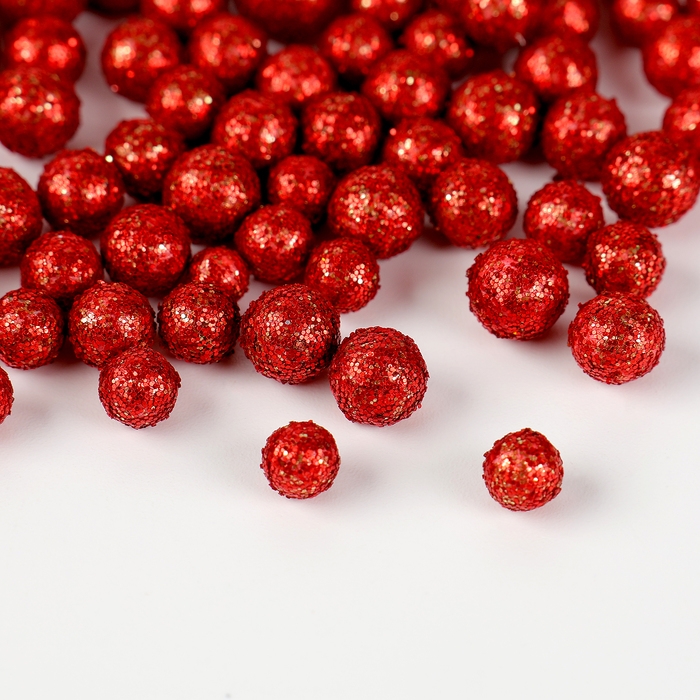 Фигурка для поделок и декора &laquo;Шар&raquo;, набор 80 шт., размер 1 шт. &mdash; 0,5 см, цвет красный