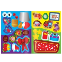 Новогодние аппликации наклейками «Котёнок» Новогодние аппликации наклейками «Котёнок»