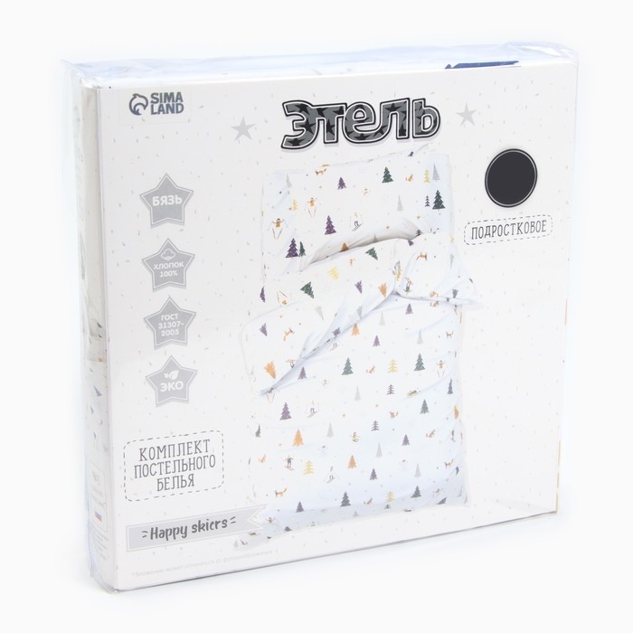 Комплект постельного белья Комплект постельного белья "Этель" 1,5 сп Happy skiers 143х215 см, 150х214 см, 50х70 см -1 шт, 100 % хлопок, бязь