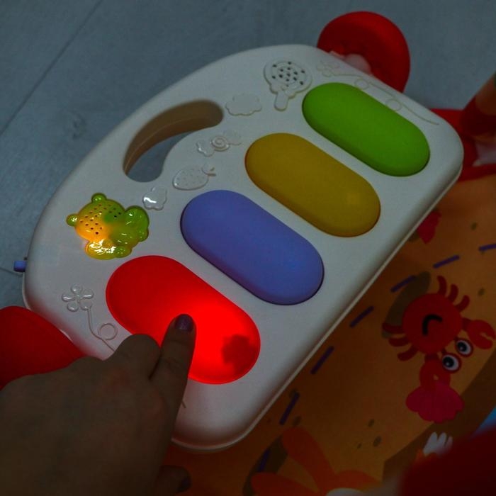 Развивающий коврик &laquo;Игра малыша&raquo;, с пианино, круглый, розовый