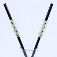 Трубочки для коктейля «Череп», набор 6 шт., светится в темноте Трубочки для коктейля «Череп», набор 6 шт., светится в темноте