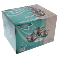 Набор кастрюль &laquo;Медея&raquo;, 3 предмета: 1,6 л, 2,2 л, 3,2 л, капсульное дно, крышки, индукция