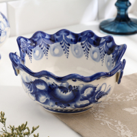 Салатник "Бабочка", 0,5 л, 8х16 см, гжель, фарфор Салатник "Бабочка", 0,5 л, 8х16 см, гжель, фарфор