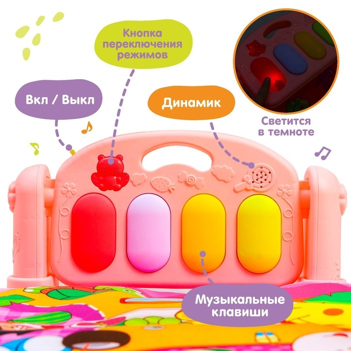 Развивающий музыкальный коврик &laquo;Малыши&raquo;, 73x47 см.