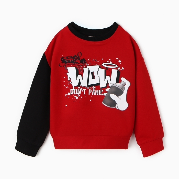 Свитшот детский MINAKU: Exclusive print, цвет красный, рост 104 см Свитшот детский MINAKU: Exclusive print, цвет красный, рост 104 см