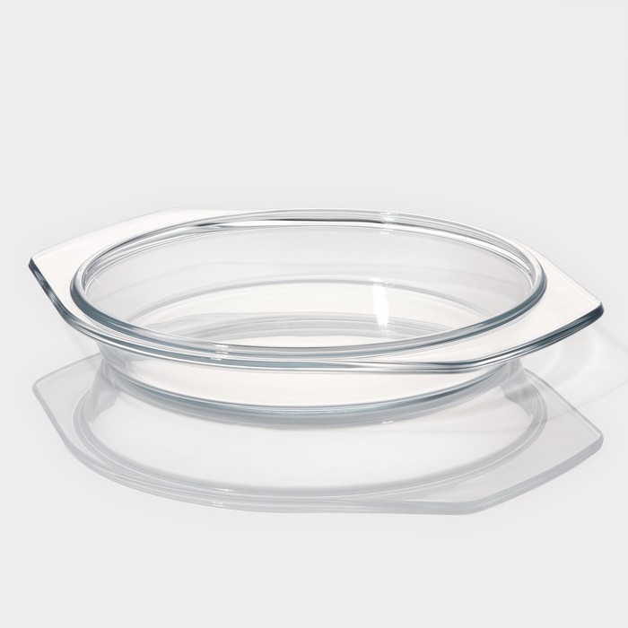 Кастрюля из жаропрочного стекла для запекания Доляна &laquo;Фуэго&raquo;, 1 л, 20,7&times;18&times;8 см, с крышкой