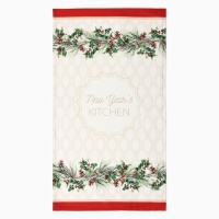 Новый год. Полотенце Этель "Christmas wreath" 40х73 см, 100% хлопок, саржа 190 г/м2