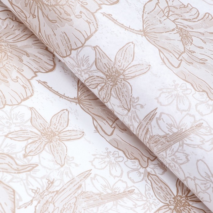 Бумага силиконизированная &laquo;Маки и птички&raquo;,  хохлома, 0,38 х 5 м