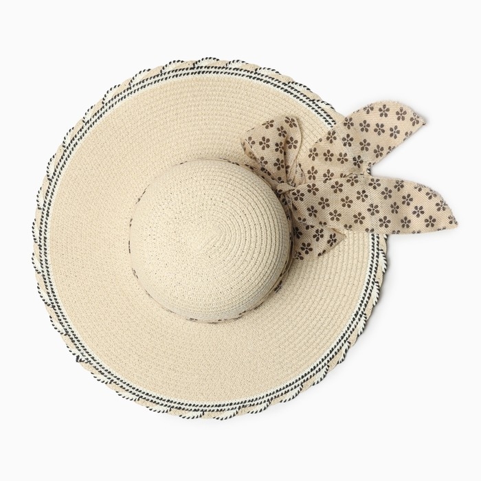 Шляпа женская MINAKU, цв. бежевый, р-р 58 Шляпа женская MINAKU, цв. бежевый, р-р 58