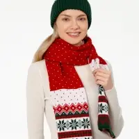 Шарф Happy View, красный с зеленым Шарф Happy View, красный с зеленым