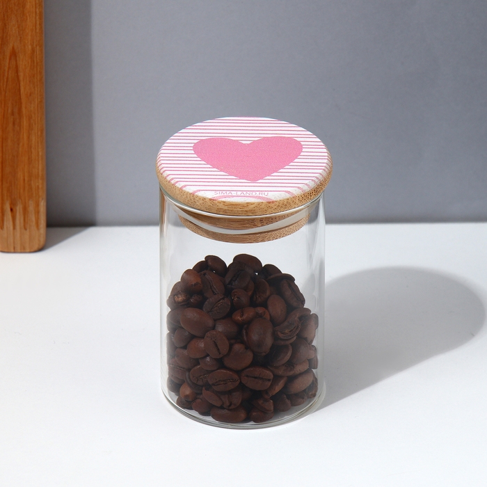 Банка для хранения сыпучих продуктов и круп &laquo;Готовь с любовью&raquo;, 100 мл