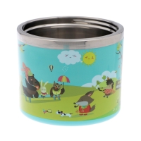 Ланч-бокс "В мире зверей", 630 мл, сохраняет тепло 3 ч, 11 х 15 см, голубой