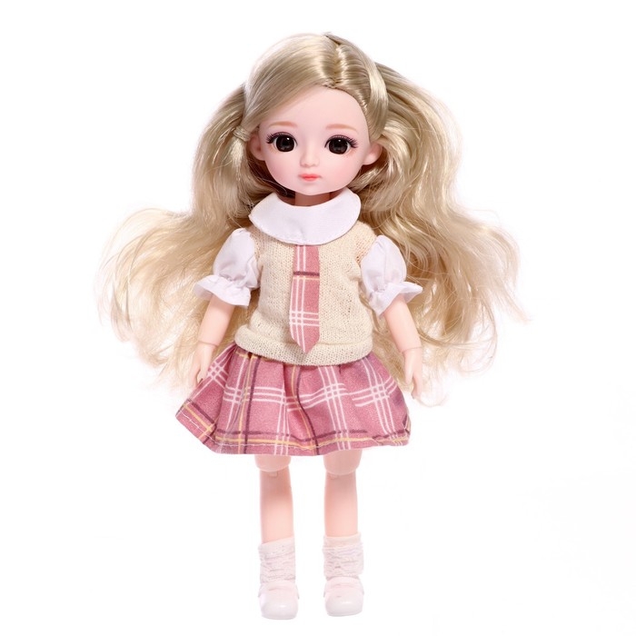 Кукла шарнирная «Арина» в платье, МИКС Кукла шарнирная «Арина» в платье, МИКС