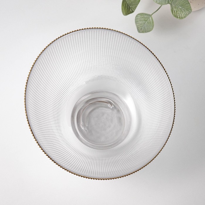 Салатник стеклянный &laquo;Орион&raquo;, 1,7 л, d=22 см, цвет перламутровый