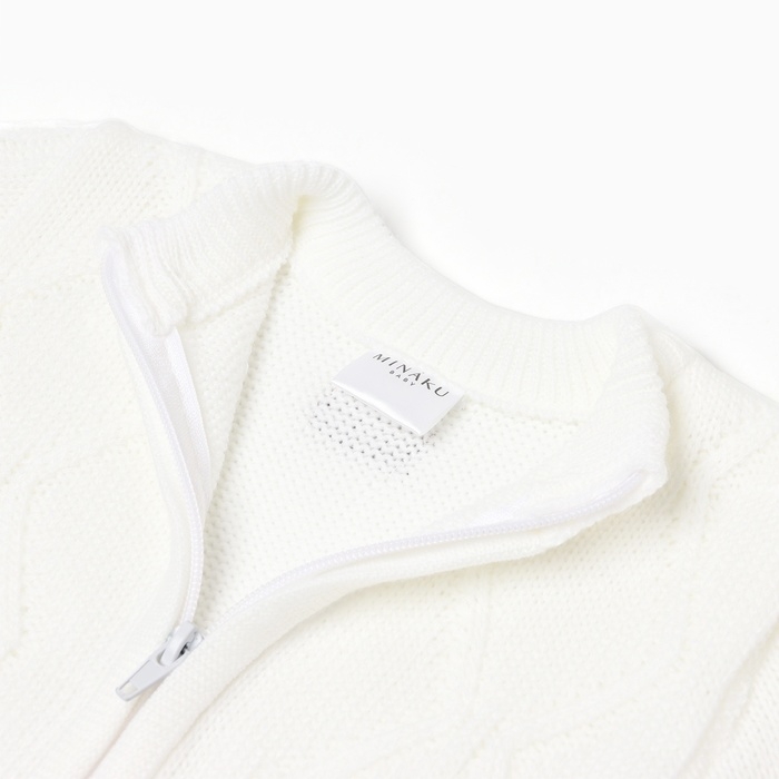Комбинезон вязаный детский MINAKU, цвет белый, рост 74-80 см