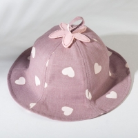 Панама для девочки MINAKU с сердечками, цвет фиолетовый, р-р 48 Панама для девочки MINAKU с сердечками, цвет фиолетовый, р-р 48