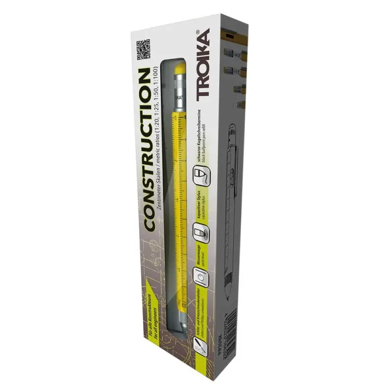 Ручка шариковая Construction, мультиинструмент, красная Ручка шариковая Construction, мультиинструмент, красная