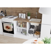 Кухонный гарнитур Паола 2400, Белый/Белый Кухонный гарнитур Паола 2400, Белый/Белый