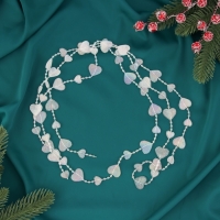 Бусы на ёлку 2 м d-20 мм "Сердца нити" прозрачный перламутр Бусы на ёлку 2 м d-20 мм "Сердца нити" прозрачный перламутр