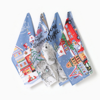 Набор кухонных полотенец &laquo;Доляна&raquo; Время чудес 35х60см-4шт, 100% хл