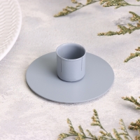 Подсвечник "Круг" металл на 1 свечу, 7х3 см, серый Подсвечник "Круг" металл на 1 свечу, 7х3 см, серый
