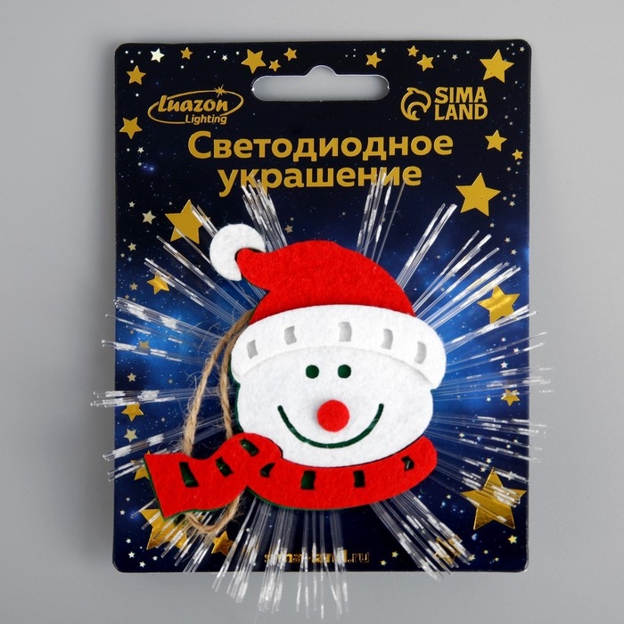 Световая подвеска &laquo;Снеговик&raquo; 10 см, батарейки LR44х3 (в комплекте), свечение мульти