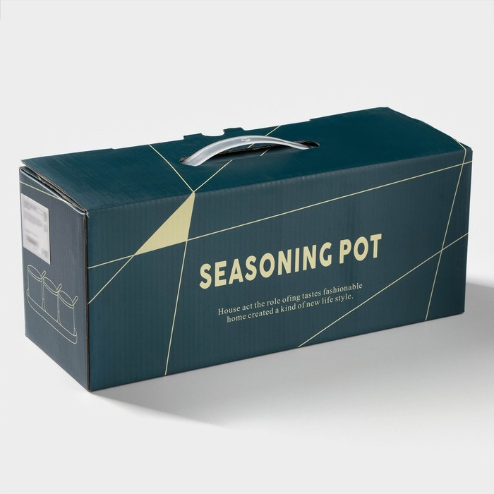 Банки для хранения сыпучих продуктов с ложками на подставке &laquo;Пастель&raquo;, 3 предмета: 250 мл, 8&times;8 см, керамические, цвет бежевый