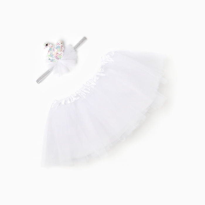 Набор для фотосессии Крошка Я Набор для фотосессии Крошка Я "Лебедь" юбка и повязка, белый, 17 см