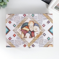 Шкатулка дерево "Маленький индийский слонёнок" кожзам 5,5х24х17 см