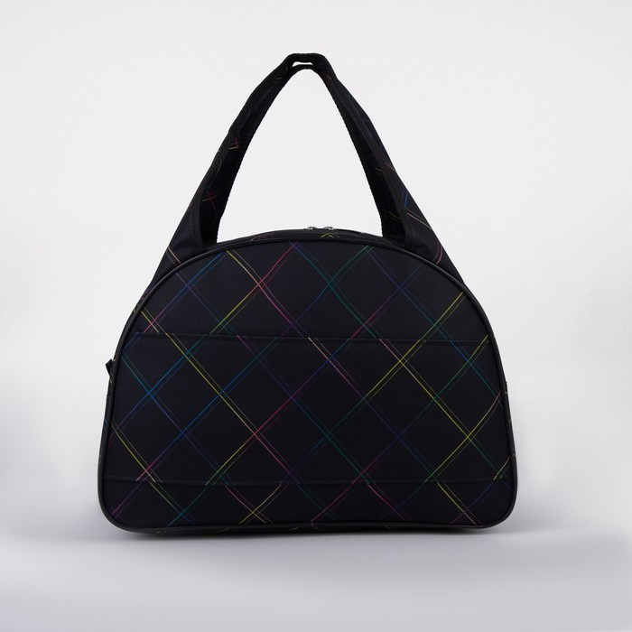 Сумка дорожная женская на молнии, держатель для чемодана, цвет чёрный Сумка дорожная женская на молнии, держатель для чемодана, цвет чёрный