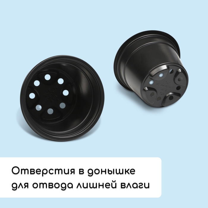 Набор для рассады: стаканы по 520 мл (8 шт.), поддон 40 &times; 30 см, чёрный, Greengo