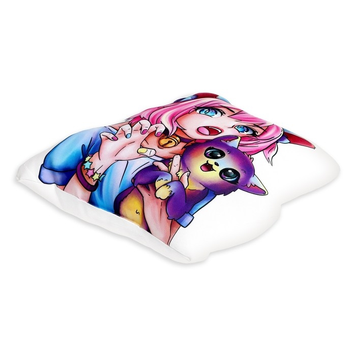 Подушка &laquo;Яркая девчонка&raquo;, с котиком, 34 &times; 31 см