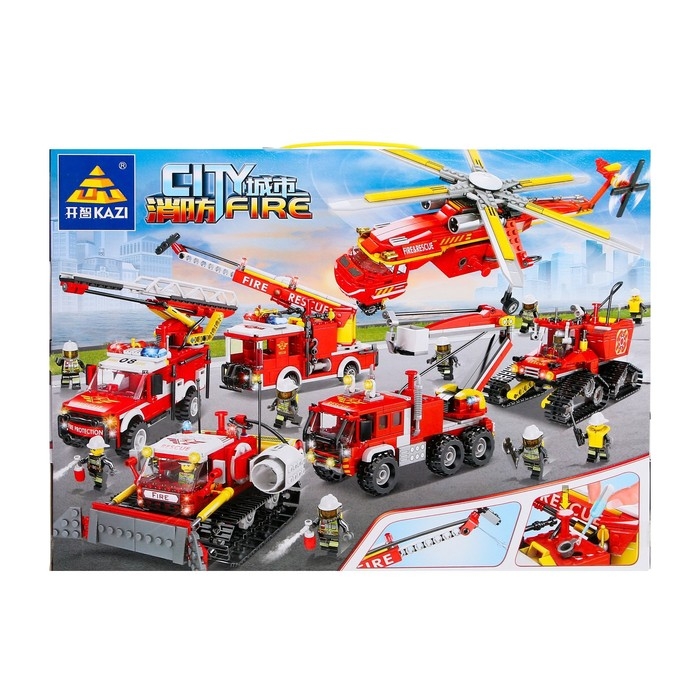 Конструктор пожарные &laquo;Машина с лестницей&raquo;, стреляет водой, 278 деталей