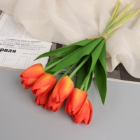 Цветы искусственные &laquo;Тюльпан люкс&raquo; (7 штук в связке) 32 см, оранжевый