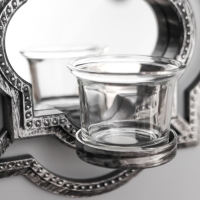 Подсвечник настенный стекло на 1 свечу "Отражение" набор 2 шт d-4 см ст. сереб. 8х20х20,5 см