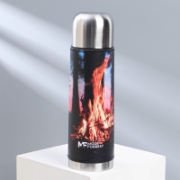 Термос &laquo;Огонь&raquo; в кожзаме, MODE FORREST, 750 мл, время сохранения тепла 16-18 ч