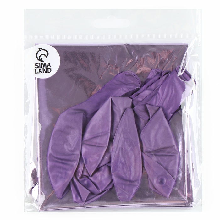 Набор шаров &laquo;Праздничный&raquo; фольга, латекс, цвет сиреневый, 10 шт.