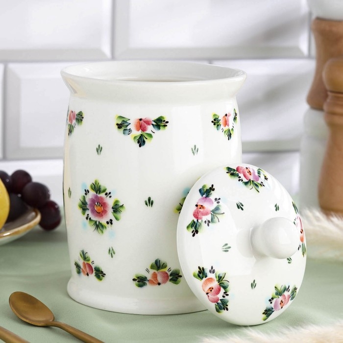 Банка для сыпучих «Ситец», 19 см, 900 мл Банка для сыпучих «Ситец», 19 см, 900 мл